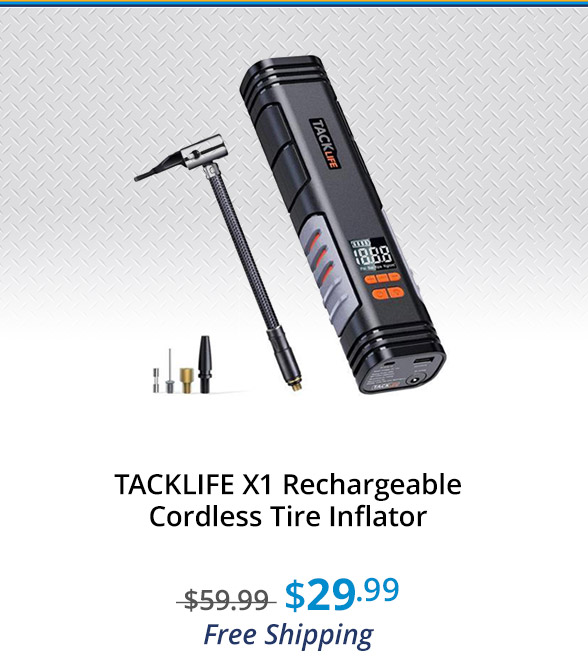 TACKLIFE X1 Rechargeable Cordless Tire Inflator