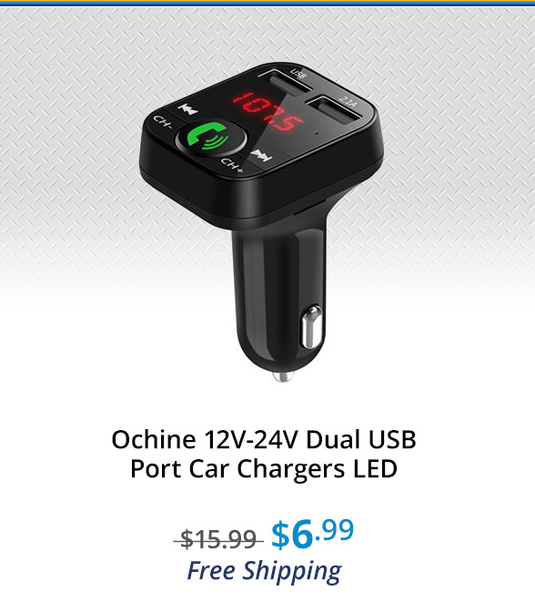 Ochine 12V-24V Dual USB Port Car Chargers LED