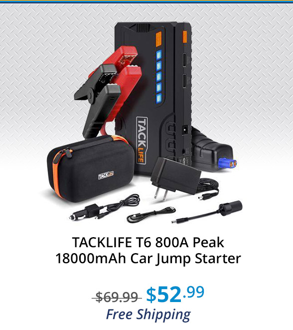 TACKLIFE T6 800A Peak 18000mAh Car Jump Starter