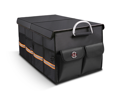 Trunk Organizer, LIBZAKI Cargo Organizer, Premium Multi Compartments Collapsible Portable Trunk Storage for Auto, SUV, Truck, Minivan - Black