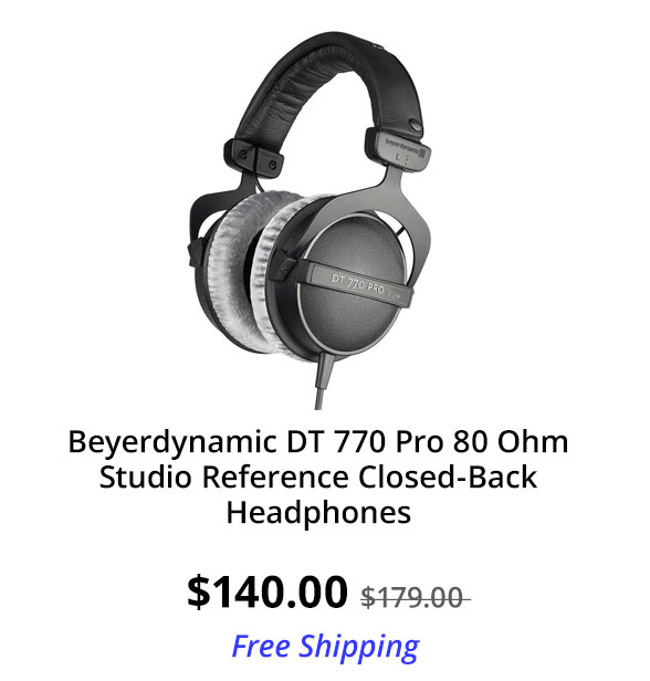 Beyerdynamic DT 770 Pro 80 Ohm Studio Reference Closed-Back Headphones