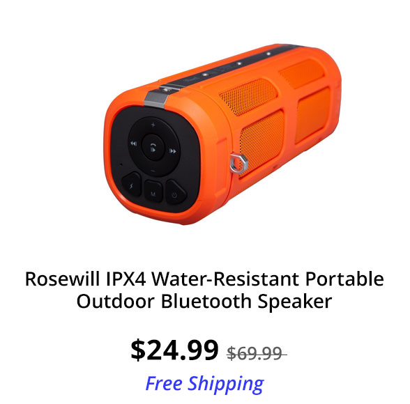 Rosewill IPX4 Water-Resistant Portable Outdoor Bluetooth Speaker