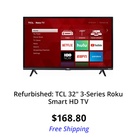 Refurbished: TCL 32" 3-Series Roku Smart HD TV