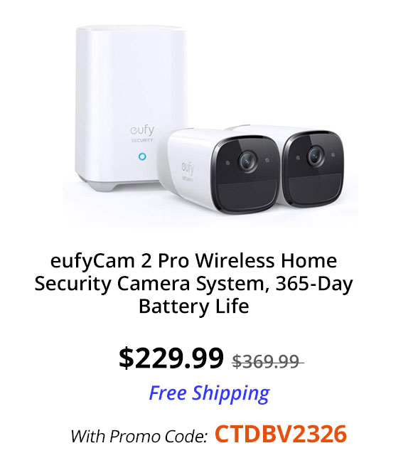 eufyCam 2 Pro Wireless Home Security Camera System, 365-Day Battery Life