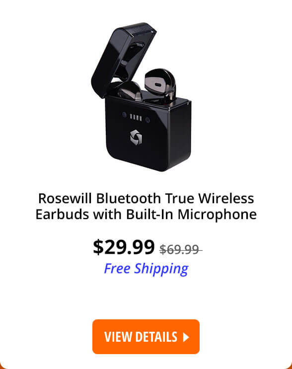 Rosewill Bluetooth True Wireless Earbuds with Built-In Microphone