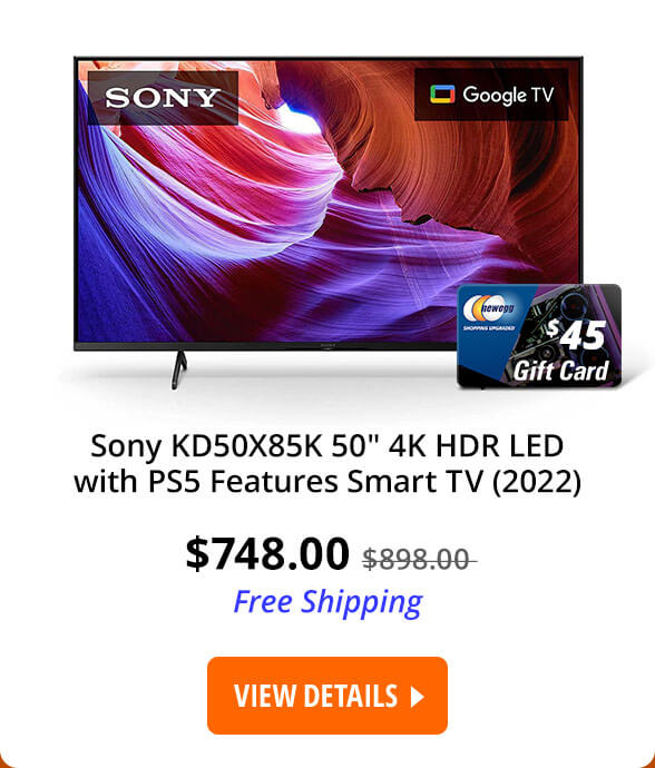 Sony KD50X85K 50" 4K HDR LED with PS5 Features Smart TV (2022)