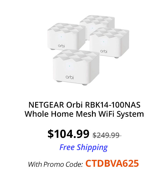 NETGEAR Orbi RBK14-100NAS Whole Home Mesh WiFi System