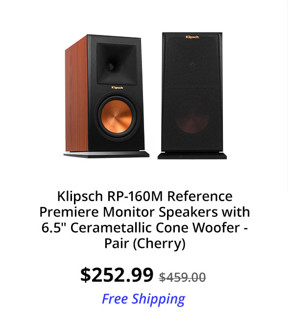 Klipsch RP-160M Reference Premiere Monitor Speakers with 6.5" Cerametallic Cone Woofer - Pair (Cherry)