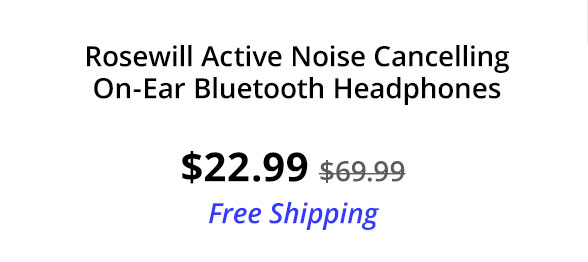 Rosewill Active Noise Cancelling On-Ear Bluetooth Headphones