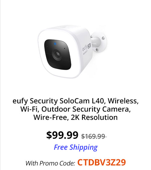 eufy Security SoloCam L40, Wireless, Wi-Fi, Outdoor Security Camera, Wire-Free, 2K Resolution