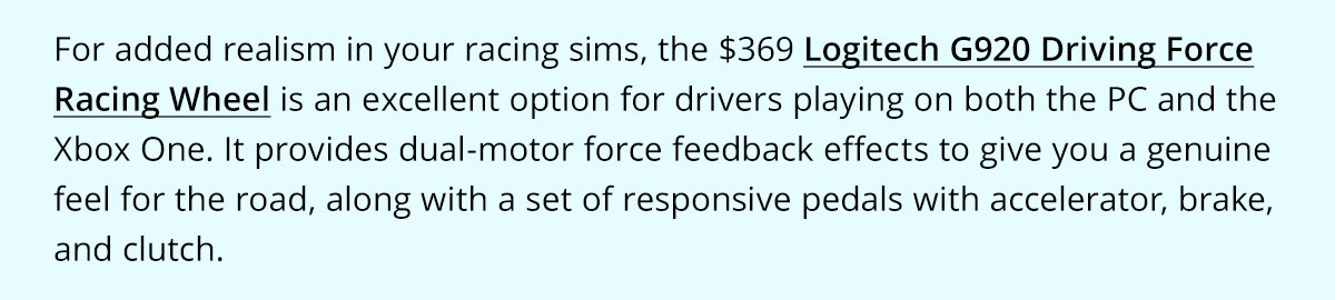 Logitech G920 Driving Force Racing Wheel 