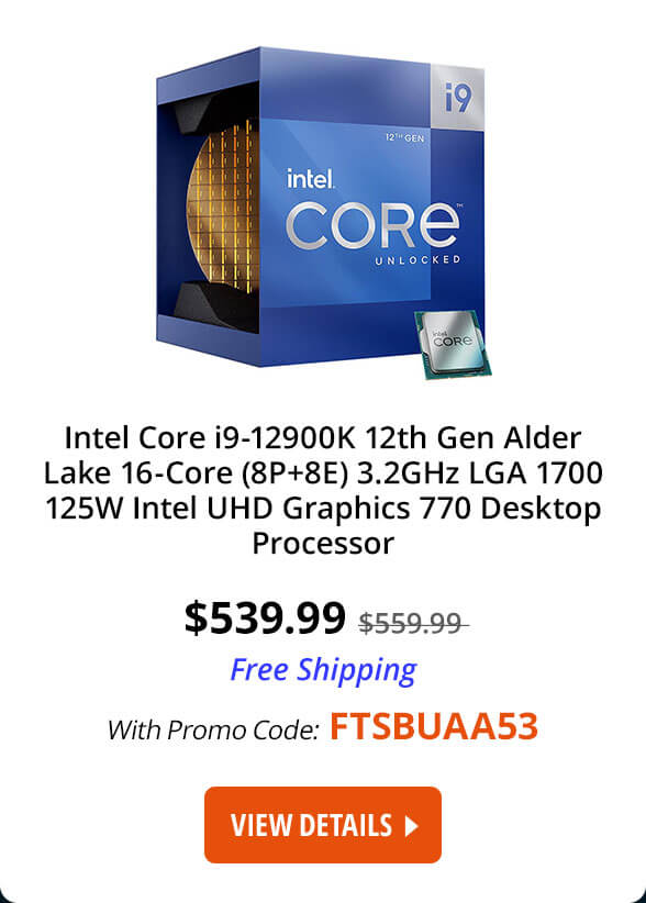 Intel Core i9-12900K 12th Gen Alder Lake 16-Core (8P+8E) 3.2GHz LGA 1700 125W Intel UHD Graphics 770 Desktop Processor