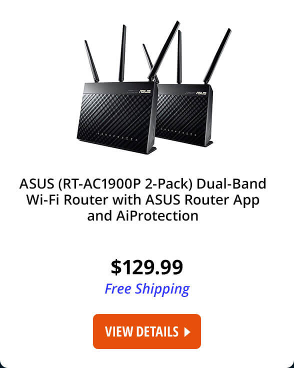 ASUS (RT-AC1900P 2-Pack) Dual-Band Wi-Fi Router with ASUS Router App and AiProtection