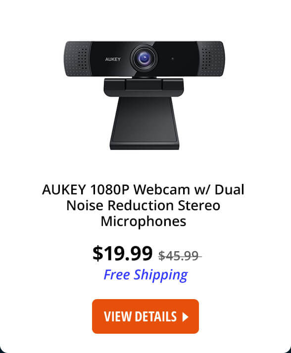 AUKEY 1080P Webcam w/ Dual Noise Reduction Stereo Microphones