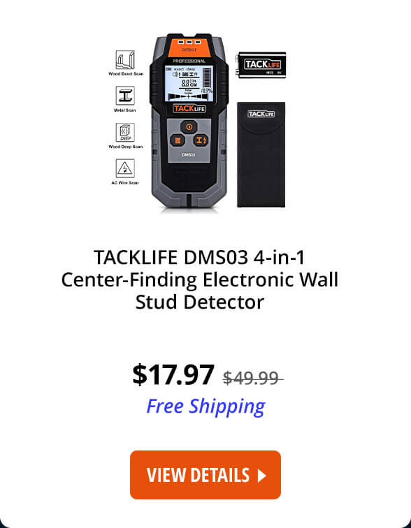 TACKLIFE DMS03 4-in-1 Center-Finding Electronic Wall Stud Detector