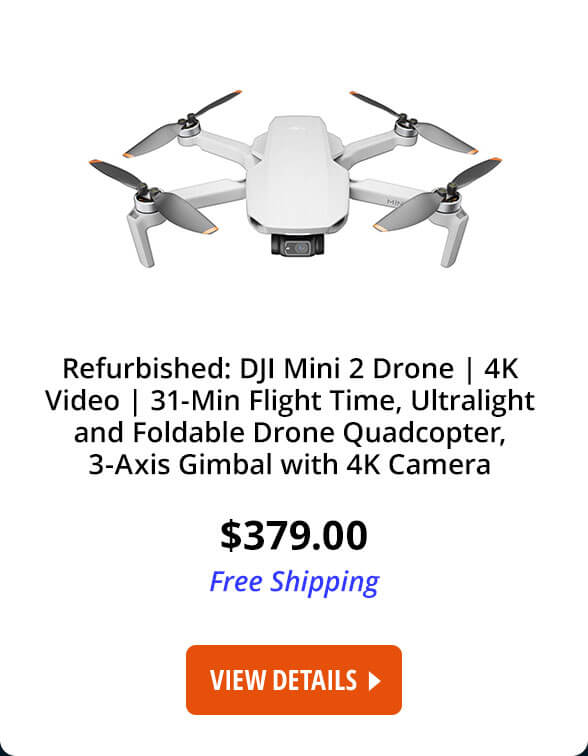 Refurbished: DJI Mini 2 Drone | 4K Video | 31-Min Flight Time, Ultralight and Foldable Drone Quadcopter, 3-Axis Gimbal with 4K Camera