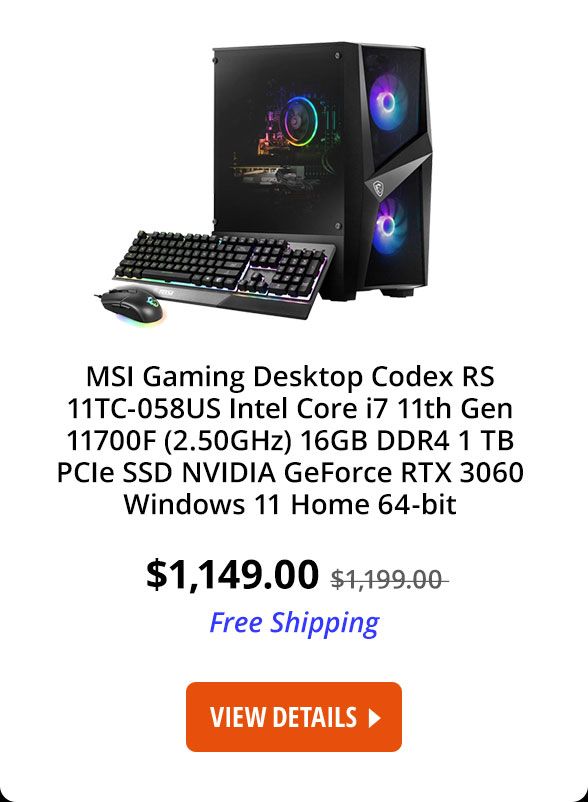 MSI Gaming Desktop Codex RS 11TC-058US Intel Core i7 11th Gen