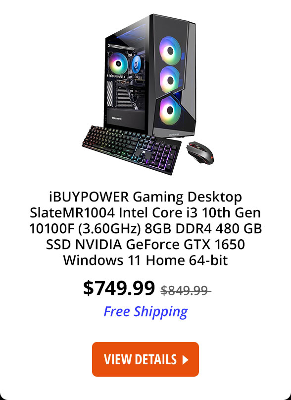 iBUYPOWER Gaming Desktop SlateMR1004 Intel Core i3 10th Gen