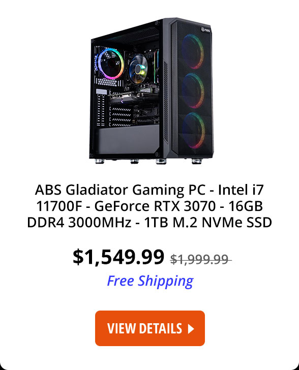 ABS Gladiator Gaming PC - Intel i7 11700F