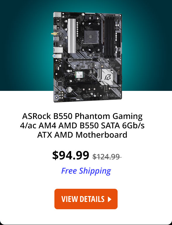 ASRock B550 Phantom Gaming 4/ac AM4 AMD B550 SATA 6Gb/s ATX AMD Motherboard