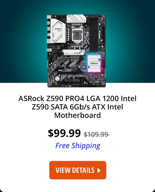 ASRock Z590 PRO4 LGA 1200 Intel Z590 SATA 6Gb/s ATX Intel Motherboard