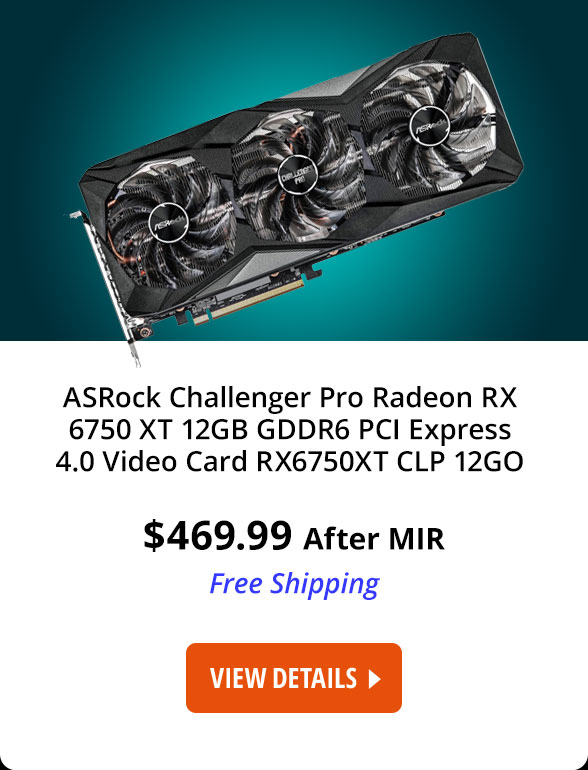 ASRock Challenger Pro Radeon RX 6750 XT 12GB GDDR6 PCI Express 4.0 Video  Card RX6750XT CLP 12GO 