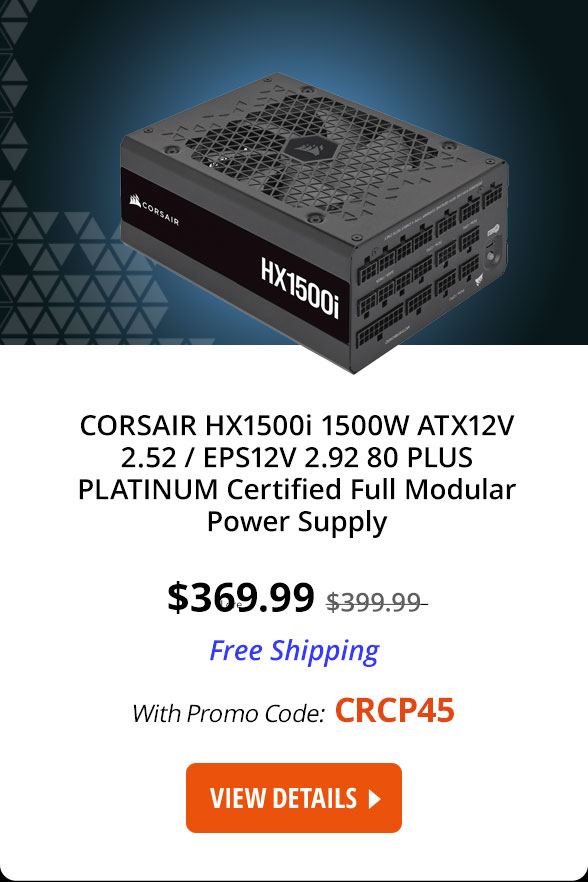 CORSAIR HX1500i CP-9020215-NA 1500W ATX12V 2.52 / EPS12V 2.92 80 PLUS PLATINUM Certified Full Modular Power Supply