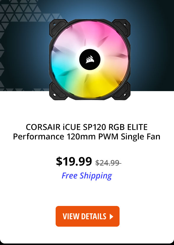 CORSAIR iCUE SP120 RGB ELITE Performance 120mm PWM Single Fan