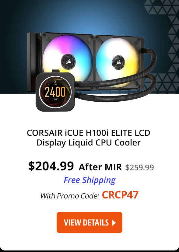 CORSAIR iCUE H100i ELITE LCD Display Liquid CPU Cooler