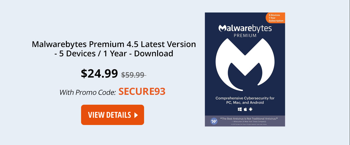 Malwarebytes Premium 4.5 5 Devices 