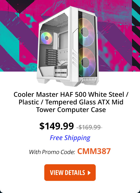 Cooler Master HAF 500 H500-WGNN-S00 White Steel / Plastic / Tempered Glass ATX Mid Tower Computer Case