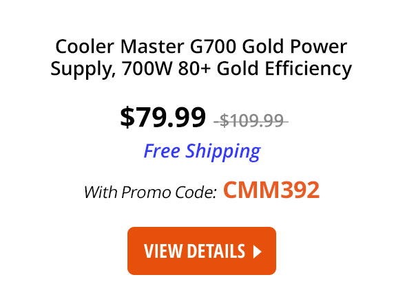 Cooler Master G700 Gold Power Supply, 700W 80+ Gold Efficiency