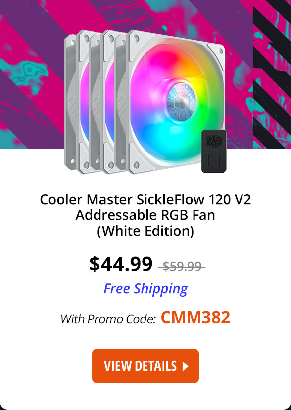 Cooler Master SickleFlow 120 V2 Addressable RGB Fan (White Edition