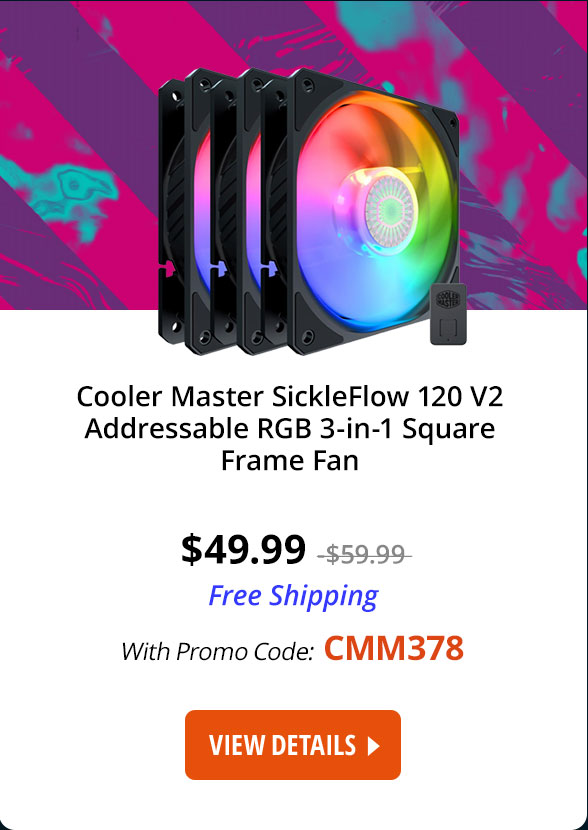 Cooler Master SickleFlow 120 V2 Addressable RGB 3 in 1 Square Frame Fan