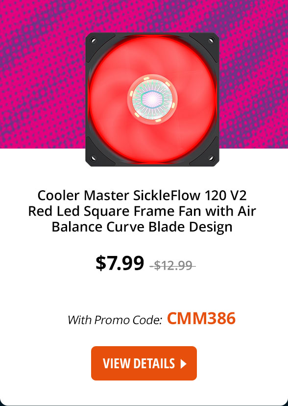 Cooler Master SickleFlow 120 V2 Red Led Square Frame Fan