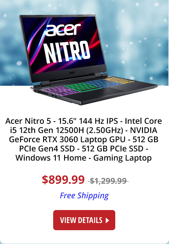  Acer Nitro 5-15.6 144 Hz IPS - Intel Core i5 12th Gen