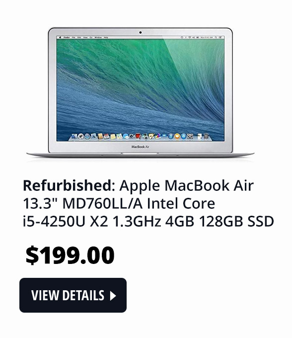 Refurbished: Apple MacBook Air MD760LL/A Intel Core i5-4250U X2 1.3GHz 4GB 128GB SSD 