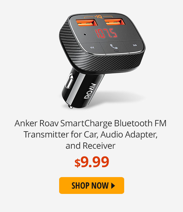 Anker Roav SmartCharge Bluetooth FM Transmitter for Car, Audio Adapter, and Receiver