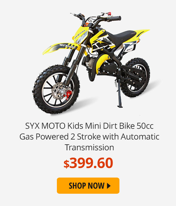 SYX MOTO Kids Mini Dirt Bike 50cc Gas Powered 2 Stroke with Automatic Transmission