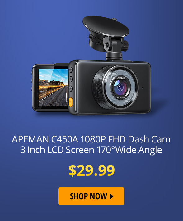 APEMAN C450A 1080P FHD Dash Cam 3 Inch LCD Screen 170°Wide Angle