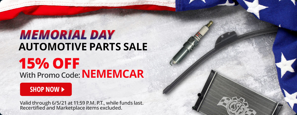 Memorial Day Automotive Parts Sale