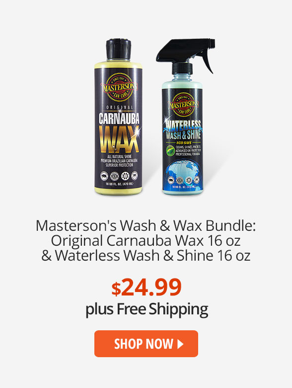 Masterson's Wash & Wax Bundle: Original Carnauba Wax 16 oz & Waterless Wash & Shine 16 oz