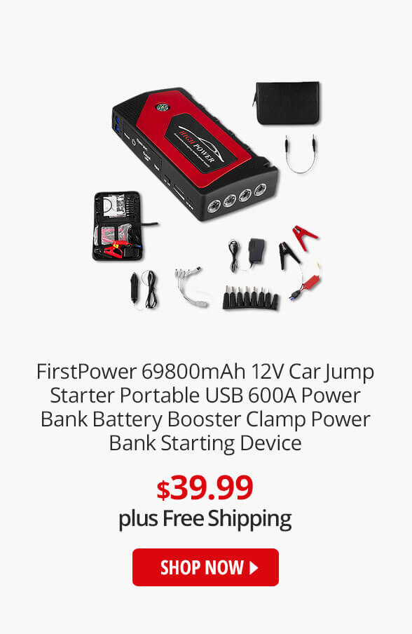 FirstPower 69800mAh 12V Car Jump Starter Portable USB 600A Power Bank Battery Booster Clamp Power Bank Starting Device