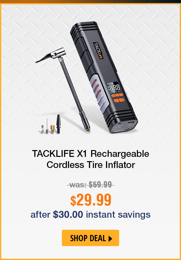 TACKLIFE X1 Rechargeable Cordless Tire Inflator