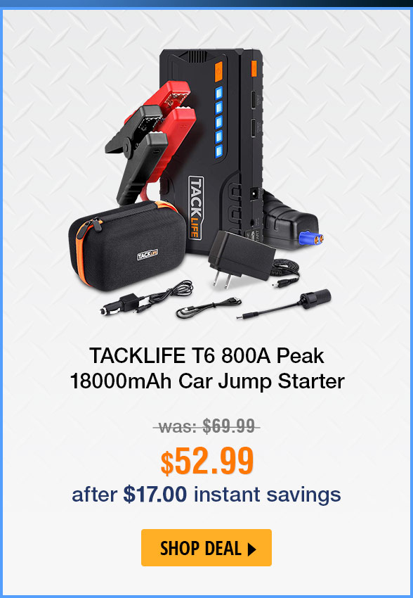 TACKLIFE T6 800A Peak 18000mAh Car Jump Starter