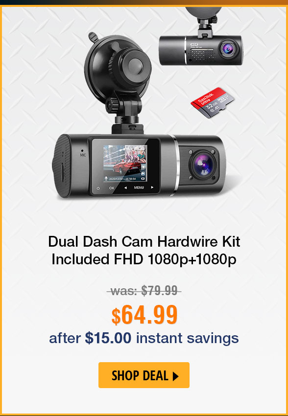 Dual Dash Cam Hardwire Kit Included FHD 1080p+1080p