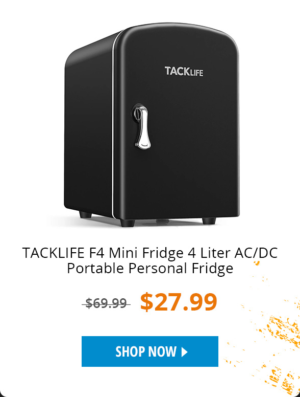 TACKLIFE F4 Mini Fridge 4 Liter AC/DC Portable Personal Fridge, Energy Saving Cooler and Warmer Refrigerator for Office, Car, Bedroom, 100% Freon-Free Great for Skincare, Fruit, Food, Medicine