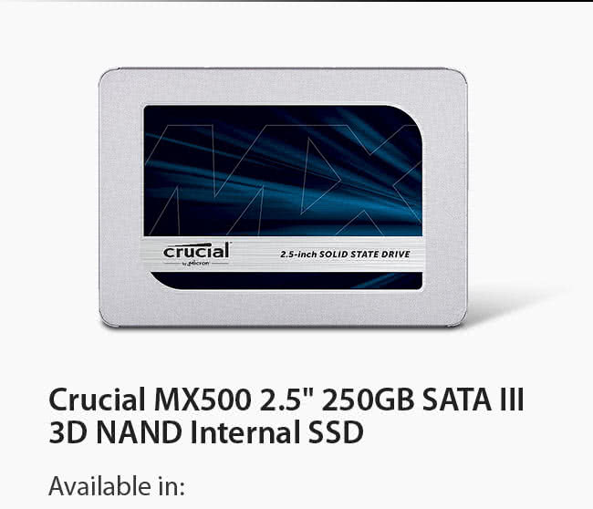 Crucial MX500 2.5" 250GB SATA III 3D NAND Internal SSD