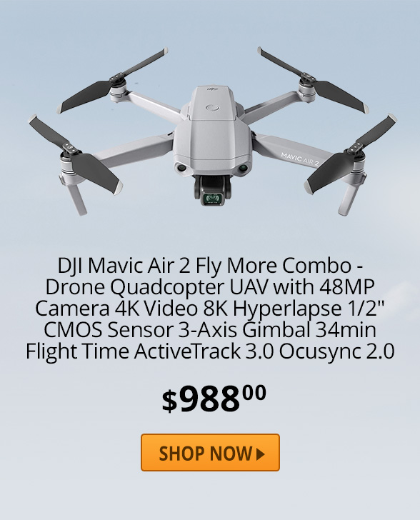 DJI Mavic Air 2 Fly More Combo - Drone Quadcopter UAV with 48MP Camera 4K Video 8K Hyperlapse 1/2" CMOS Sensor 3-Axis Gimbal 34min Flight Time ActiveTrack 3.0 Ocusync 2.0