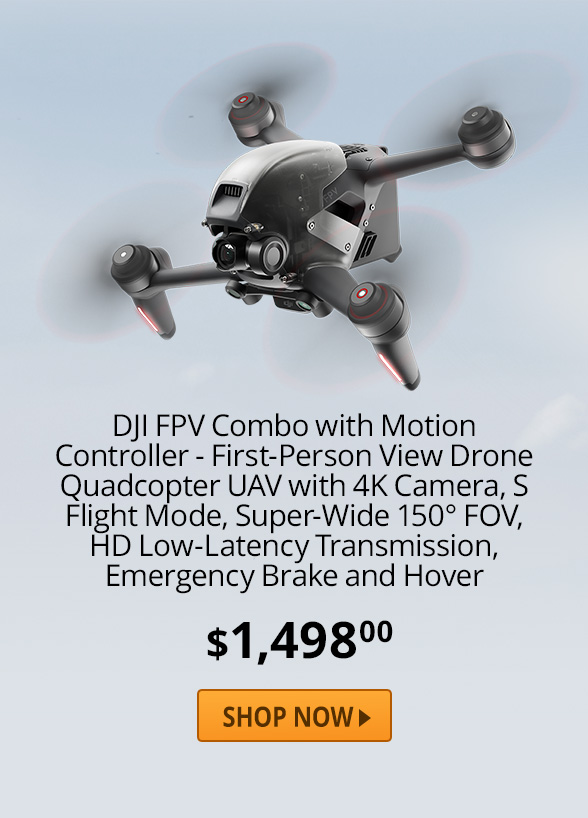 DJI FPV Combo with Motion Controller - First-Person View Drone Quadcopter UAV with 4K Camera, S Flight Mode, Super-Wide 150° FOV, HD Low-Latency Transmission, Emergency Brake and Hover